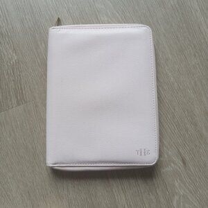GREAT Light Pink and Gold Leather Journal or Planner Holder